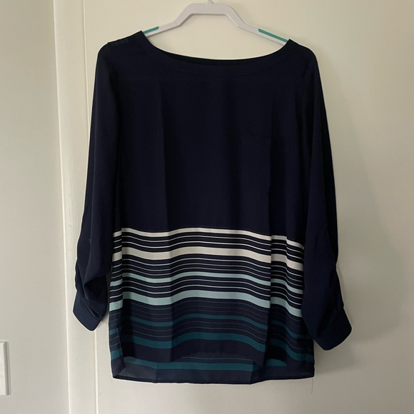 LOFT Tops - LOFT Blue Pocket Blouse